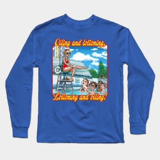 Oiling and Lotioning - TEXT Long Sleeve T-Shirt